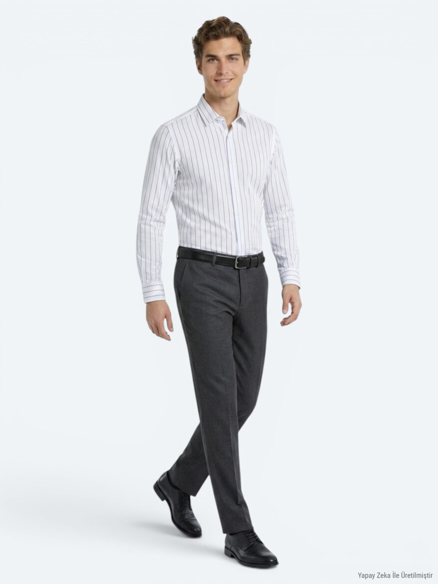Hard Coal Weaving Slim Fit Classical Wool Blended Trousers - 4