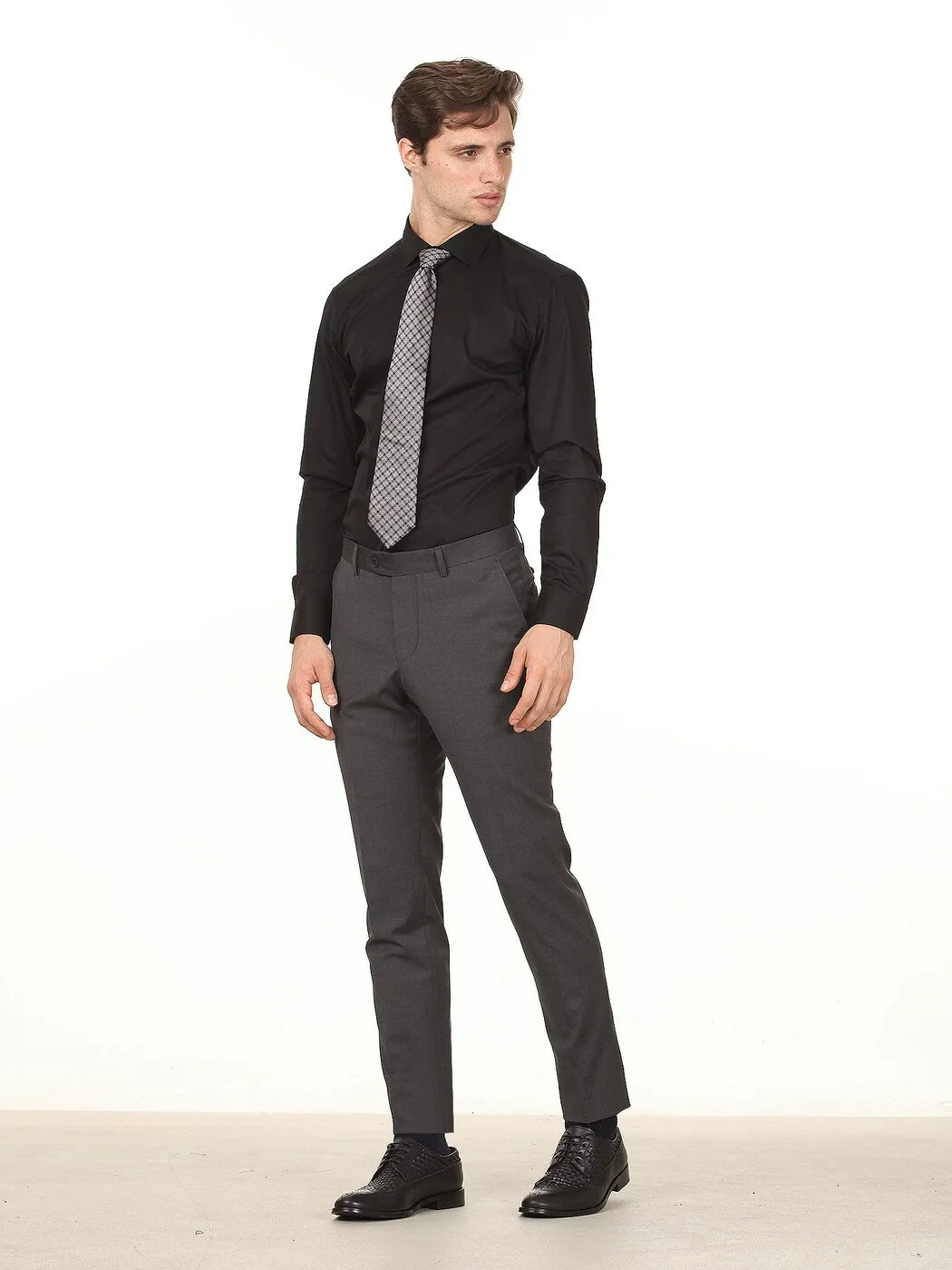 Hard Coal Weaving Slim Fit Classical Wool Blended Trousers - 2