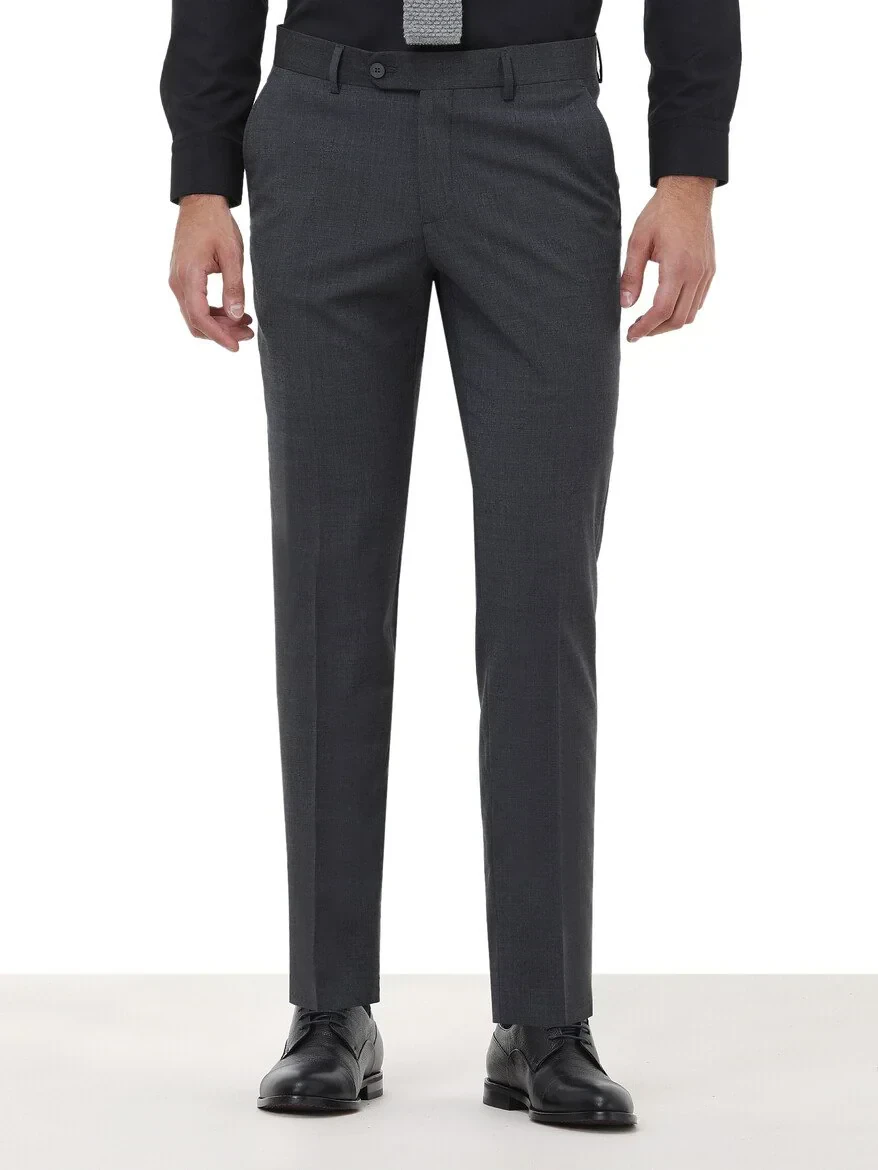 Hard Coal Weaving Slim Fit Classical Wool Blended Trousers - 1