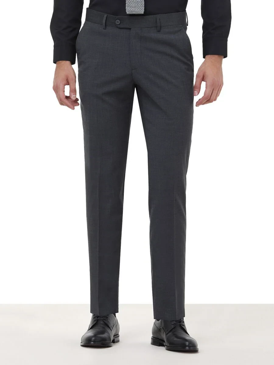 Hard Coal Weaving Slim Fit Classical Wool Blended Trousers - 1