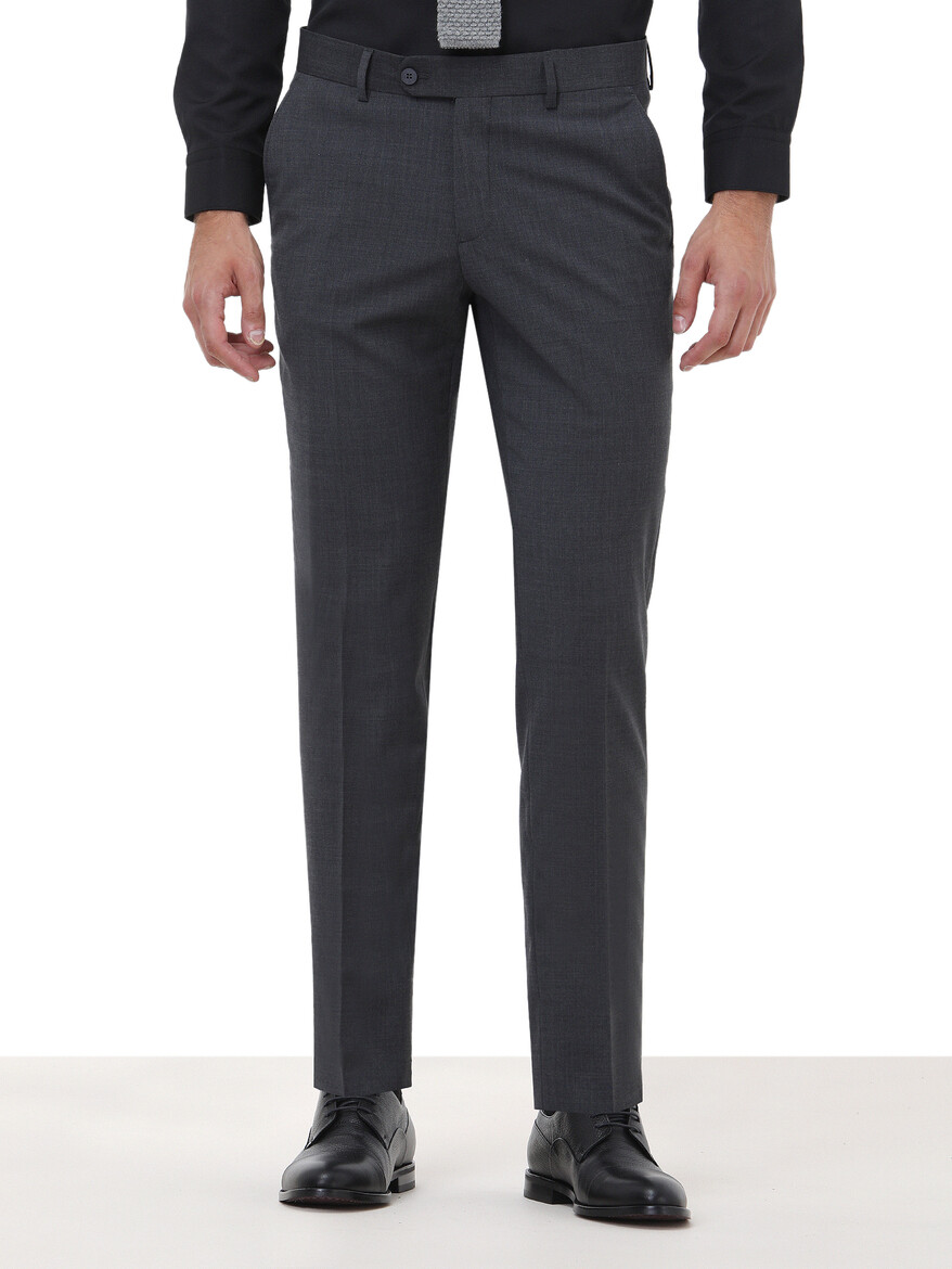 Hard Coal Weaving Slim Fit Classical Wool Blended Trousers - 1