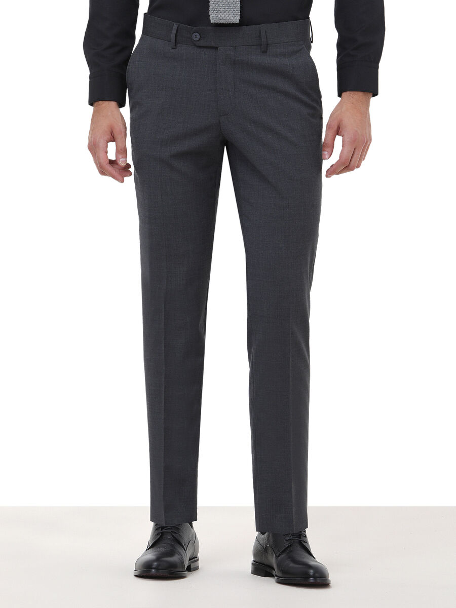 Hard Coal Weaving Slim Fit Classical Wool Blended Trousers - 1