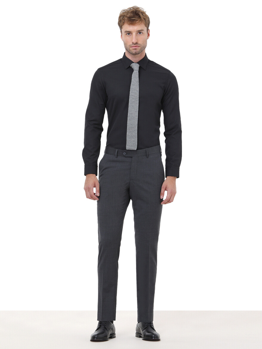 Hard Coal Weaving Slim Fit Classical Wool Blended Trousers - 2