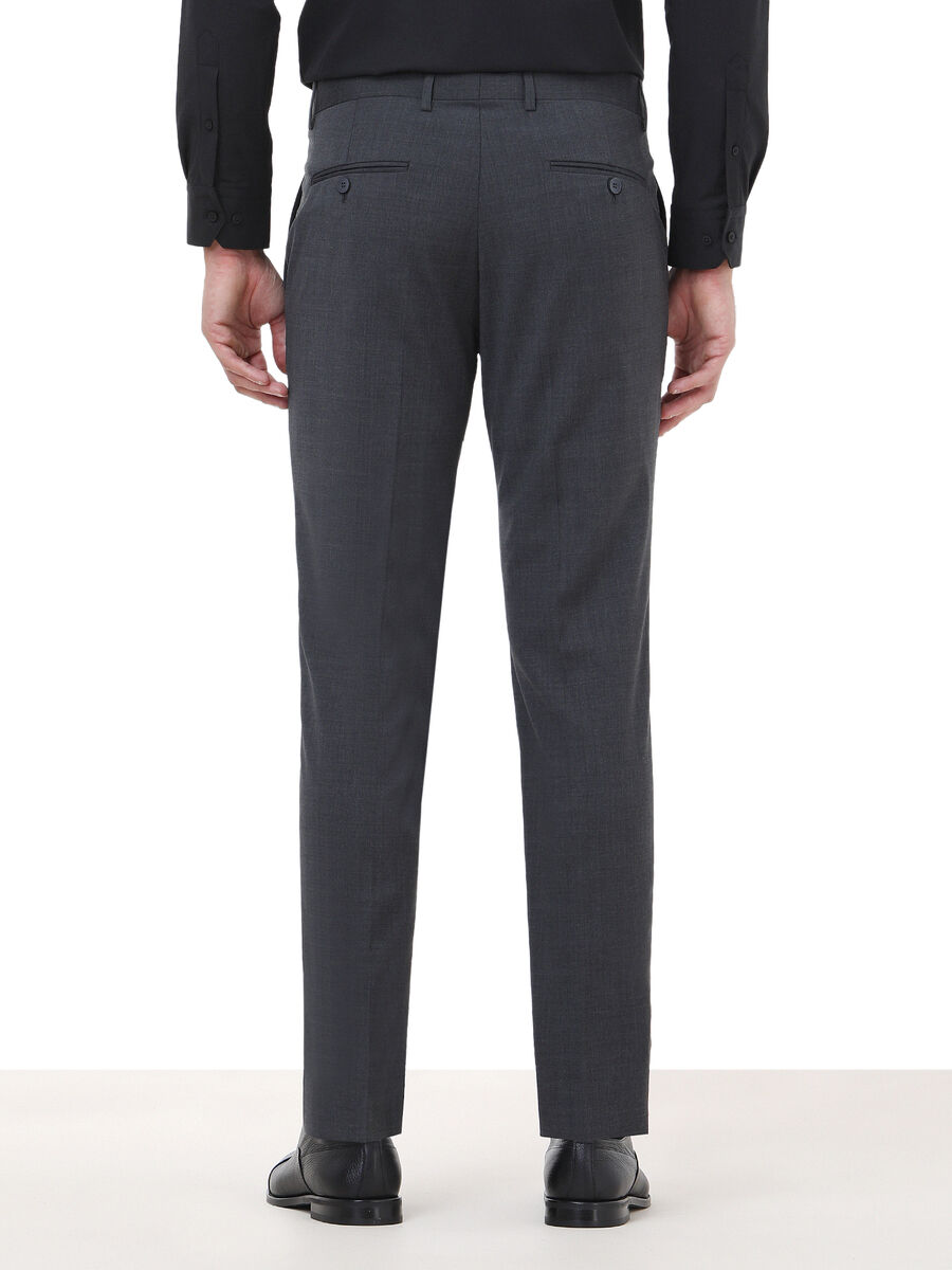 Hard Coal Weaving Slim Fit Classical Wool Blended Trousers - 4