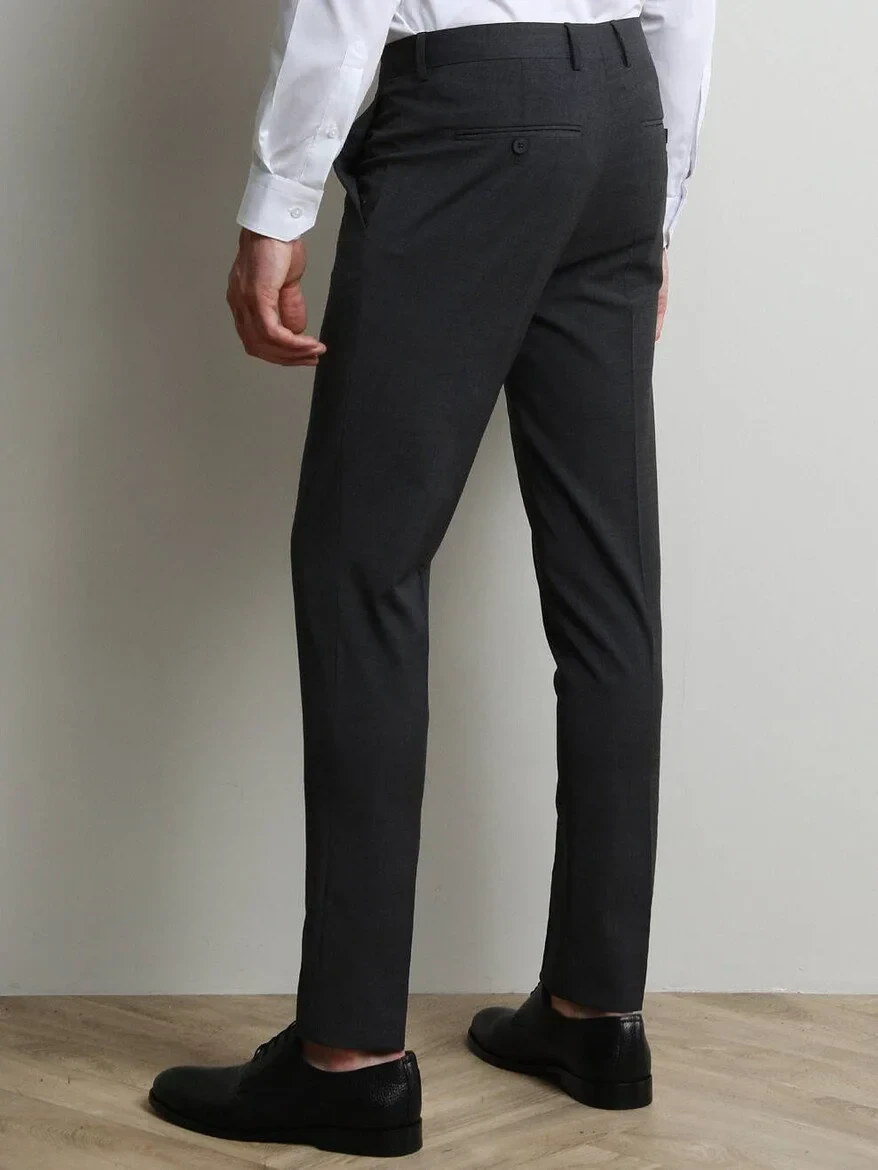 Hard Coal Weaving Slim Fit Classical Wool Blended Trousers 