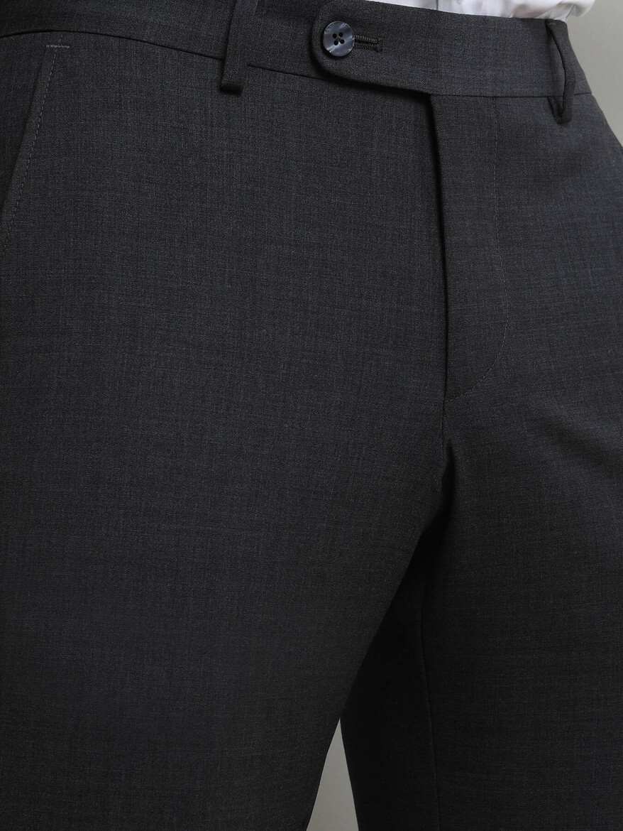 Hard Coal Weaving Slim Fit Classical Wool Blended Trousers - 3