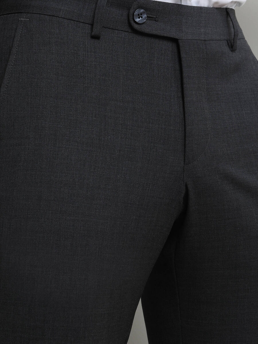 Hard Coal Weaving Slim Fit Classical Wool Blended Trousers - 3