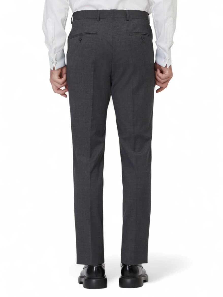 Hard Coal Weaving Slim Fit Classical Wool Blended Trousers - 4