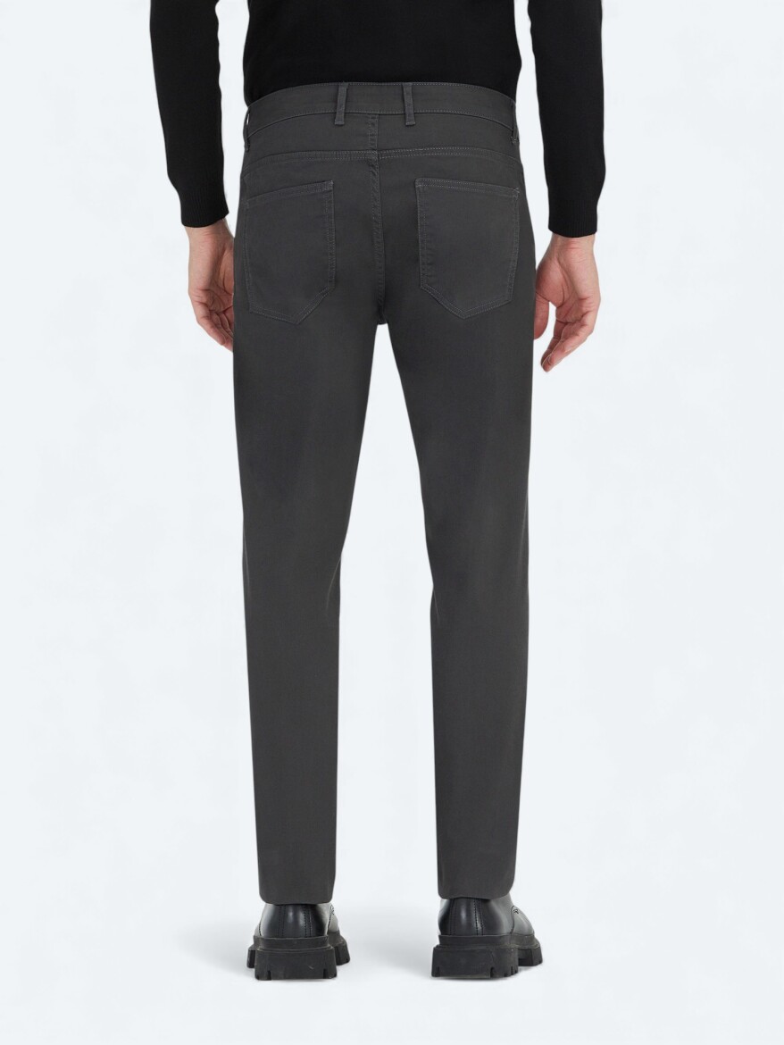 Hard Coal Weaving Slim Fit Sport Cotton Blended Trousers - 4