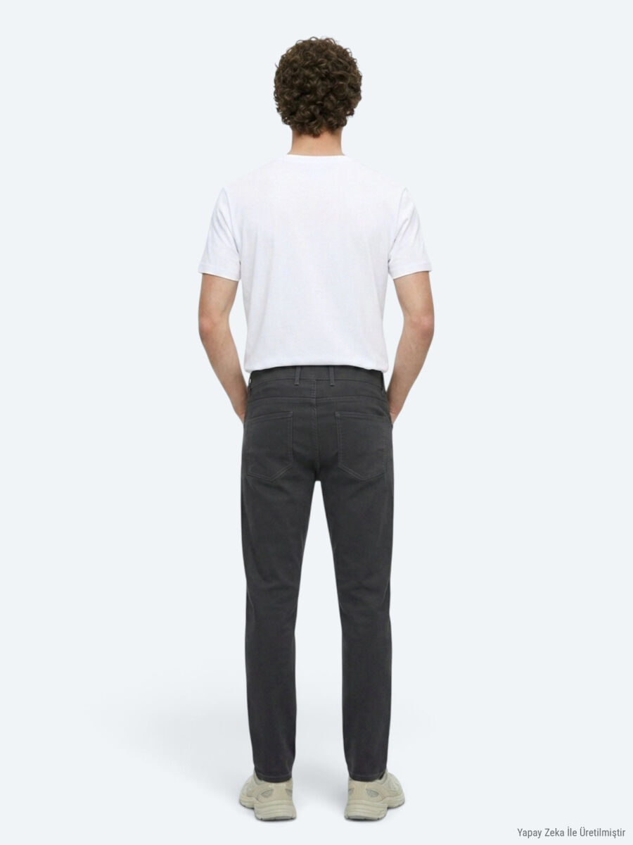 Hard Coal Weaving Slim Fit Sport Cotton Blended Trousers - 5