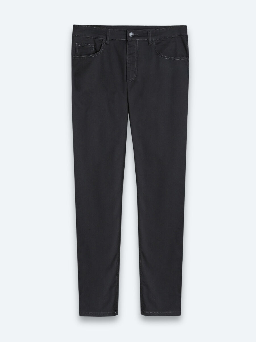 Hard Coal Weaving Slim Fit Sport Cotton Blended Trousers - 6