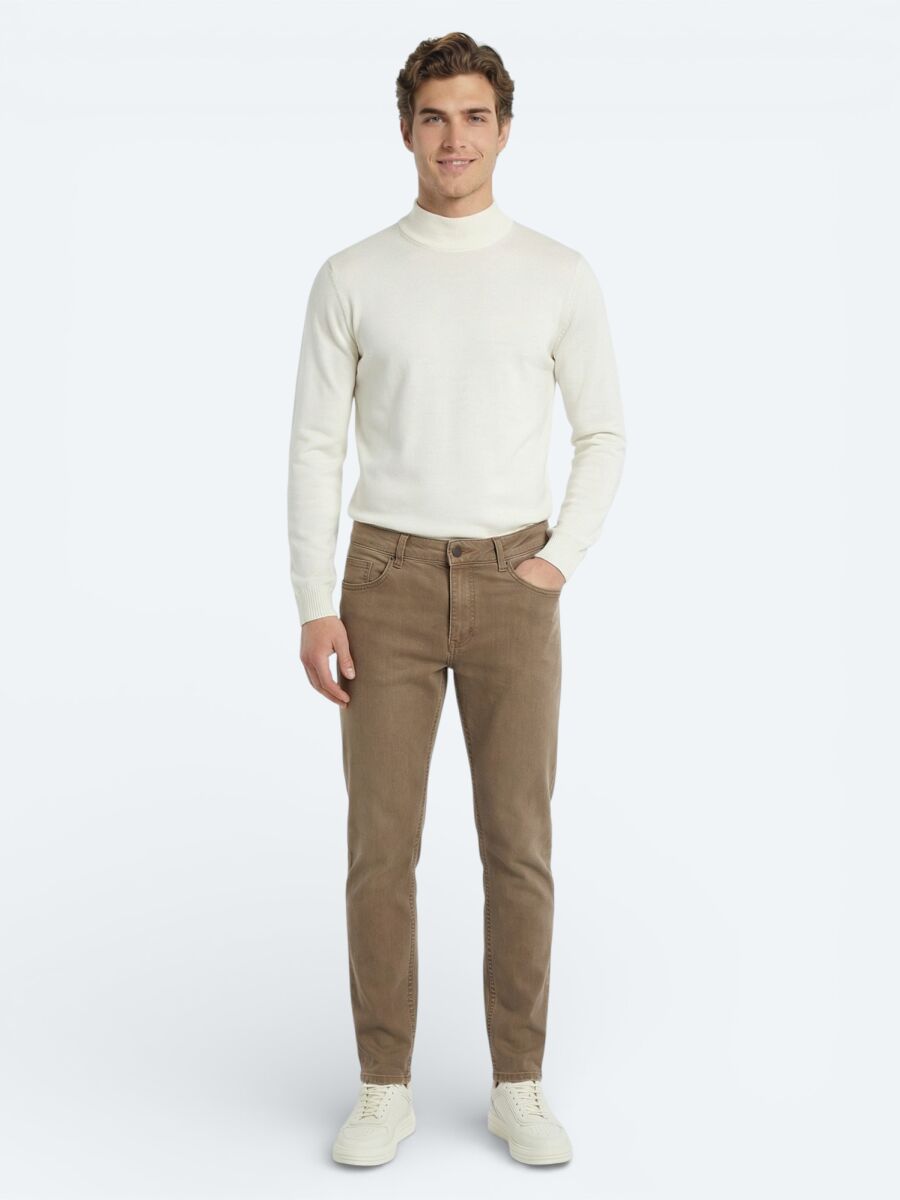 Hardal Slim Fit Denim Pamuk Karışımlı Pantolon - 1