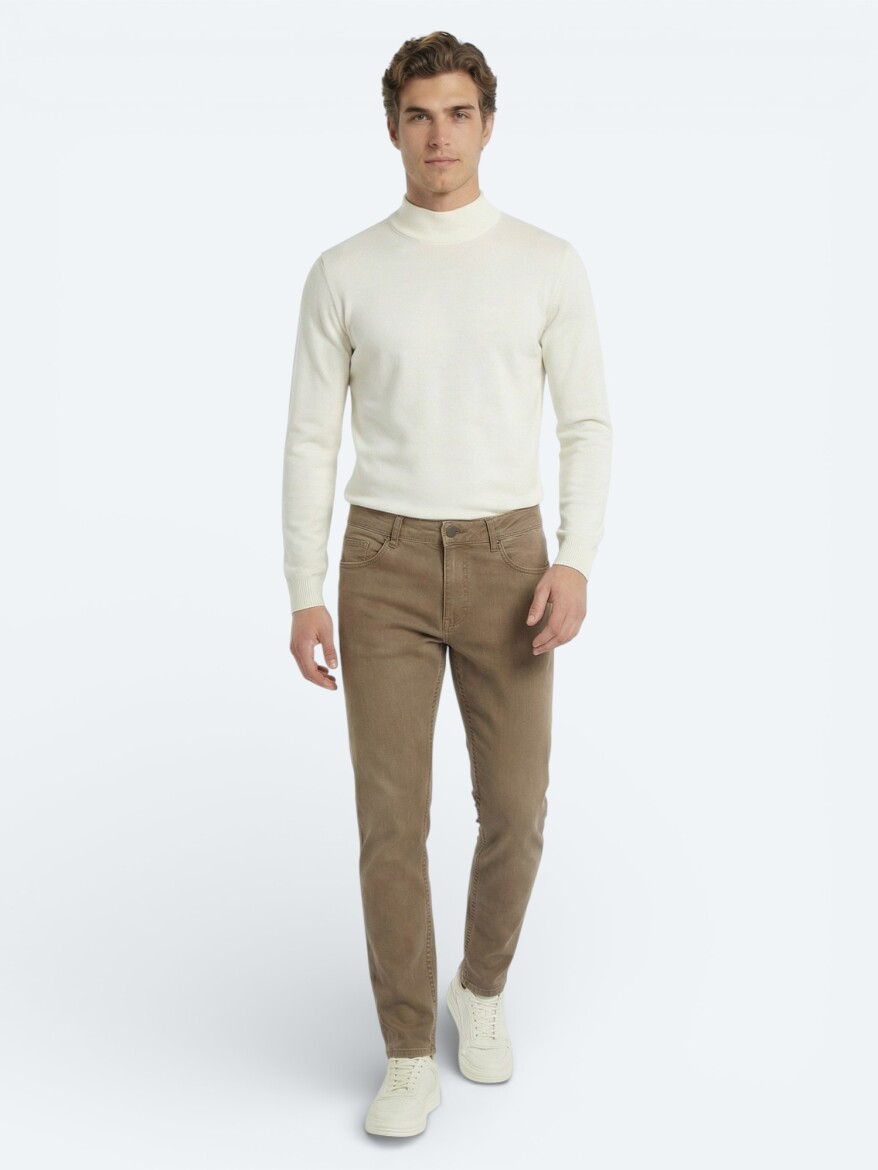 Hardal Slim Fit Denim Pamuk Karışımlı Pantolon - 3