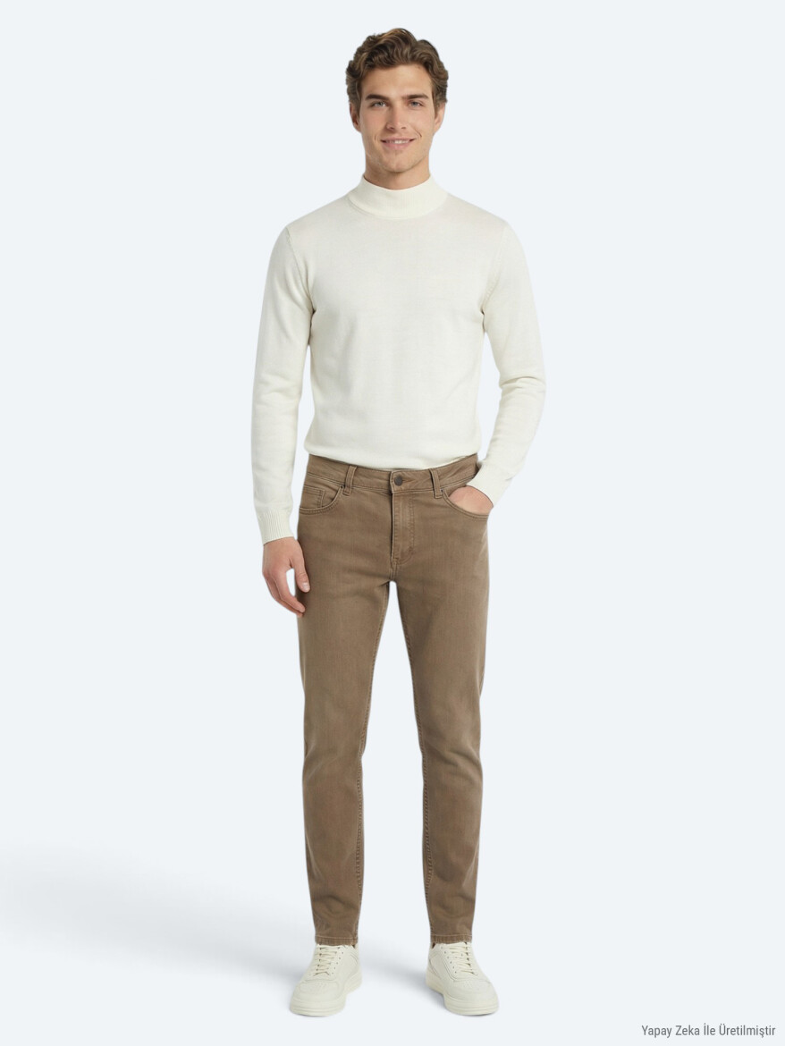 Hardal Slim Fit Denim Pamuk Karışımlı Pantolon 