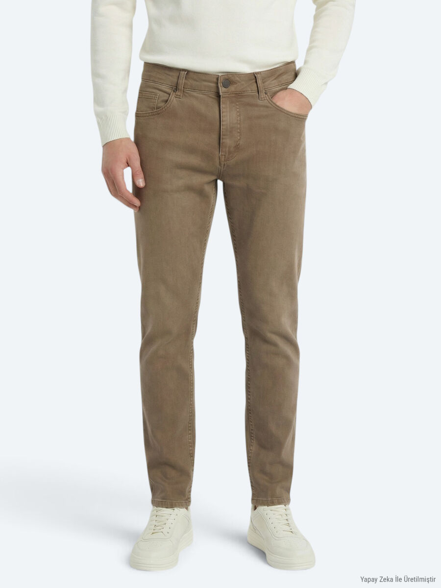 Hardal Slim Fit Denim Pamuk Karışımlı Pantolon - 2