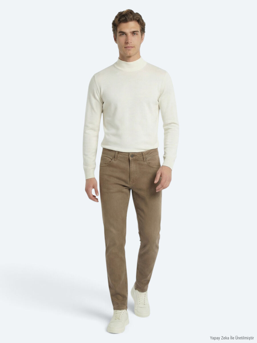 Hardal Slim Fit Denim Pamuk Karışımlı Pantolon - 3