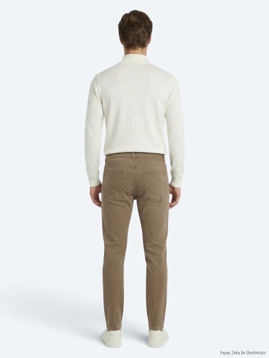 Hardal Slim Fit Denim Pamuk Karışımlı Pantolon - 4