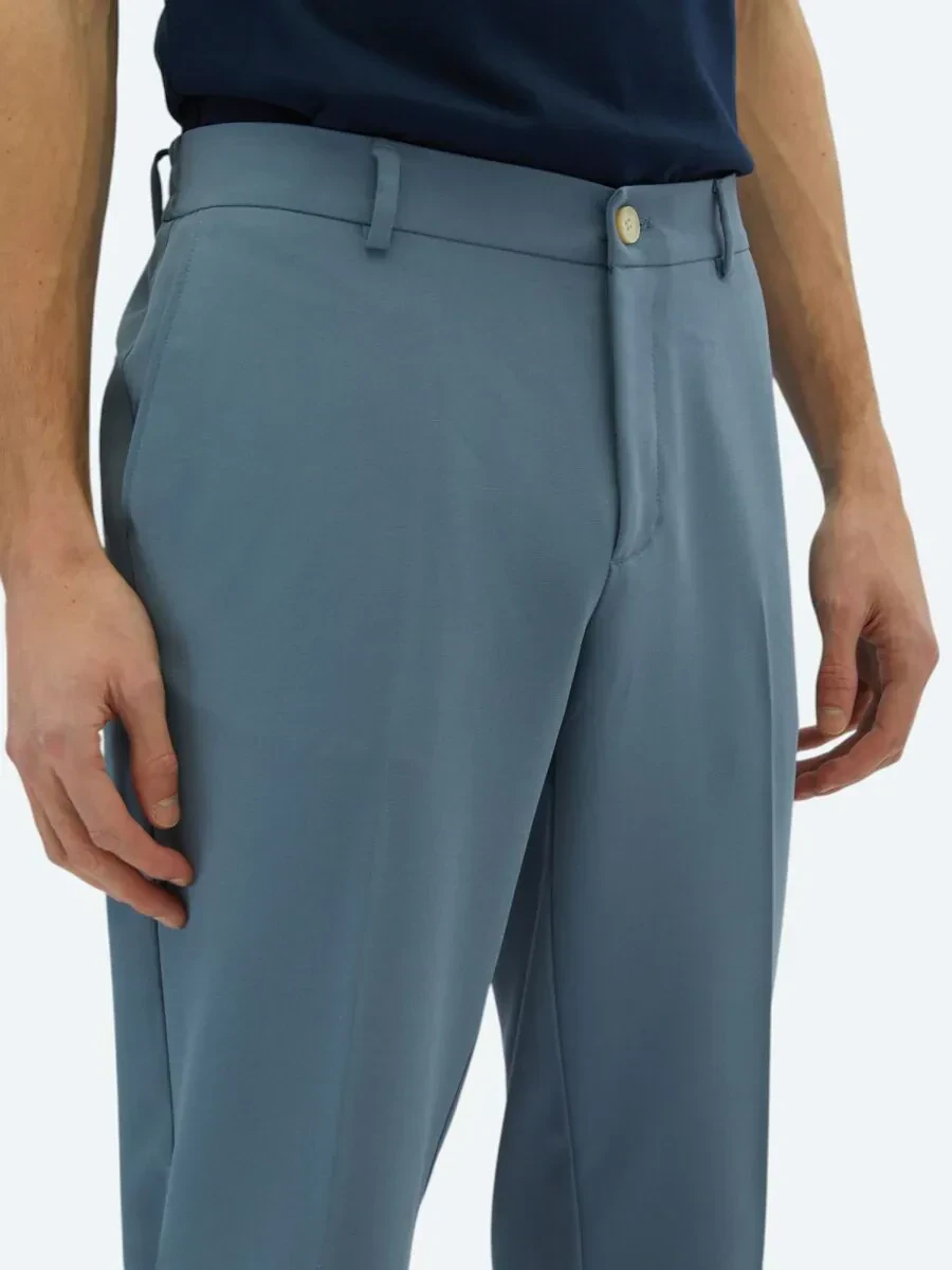 Havacı Mavi Dokuma Jogging Fit Casual Pantolon - 3