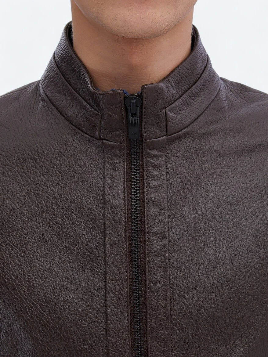 Hazelnut Sheep Leather Leather Coat - 6