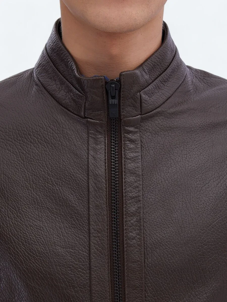 Hazelnut Sheep Leather Leather Coat - 6