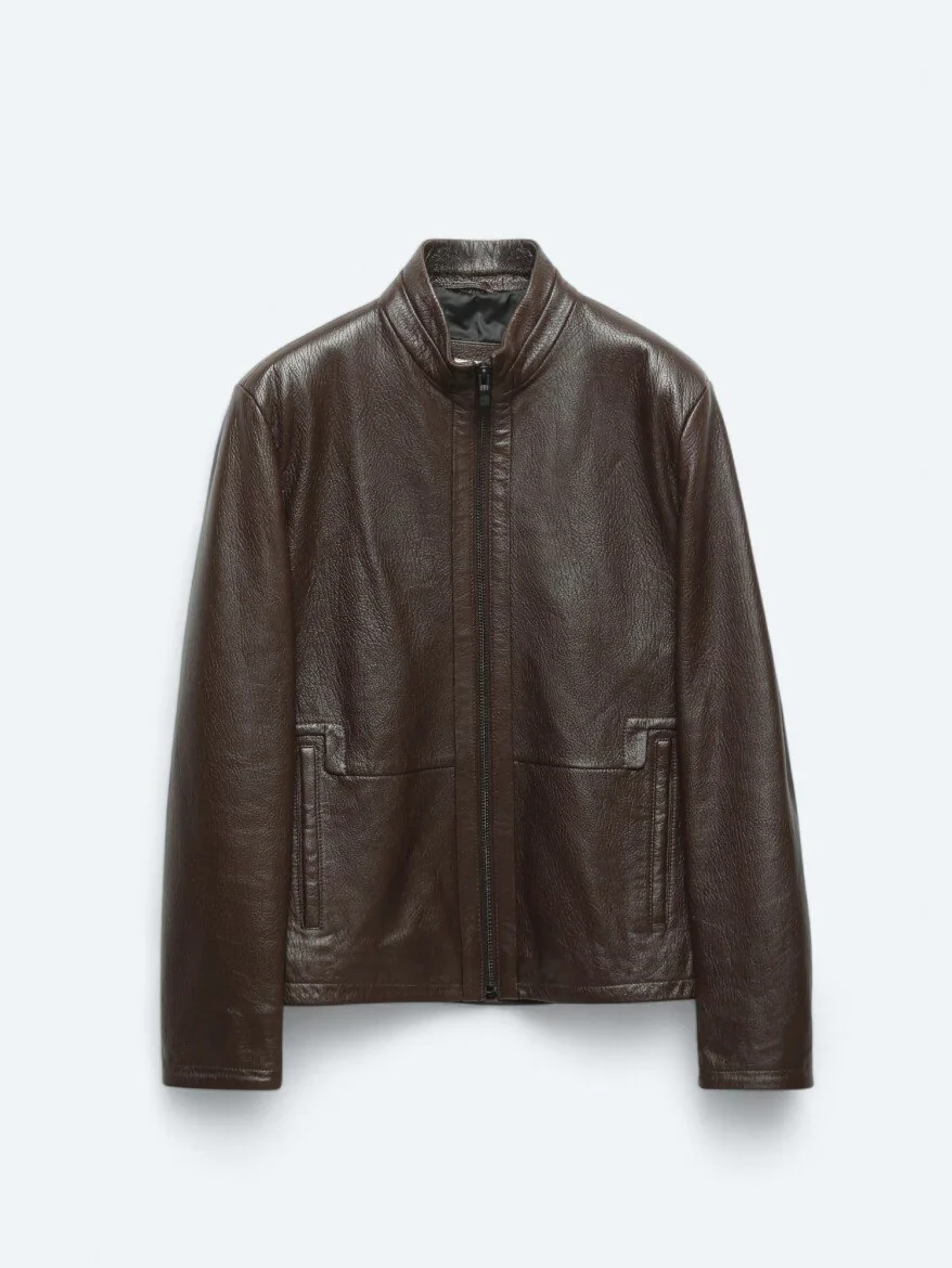 Hazelnut Sheep Leather Leather Coat - 8