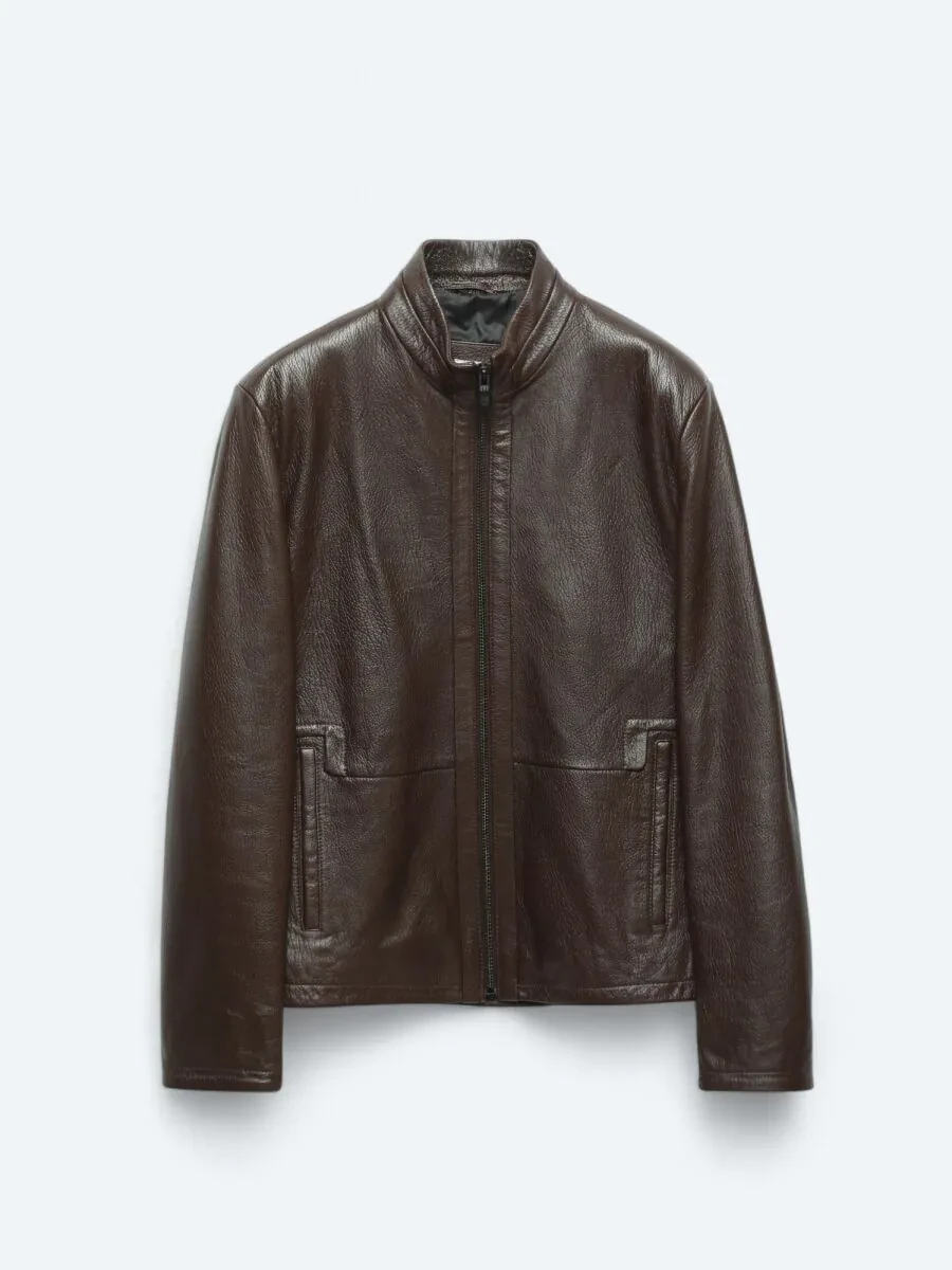 Hazelnut Sheep Leather Leather Coat - 8