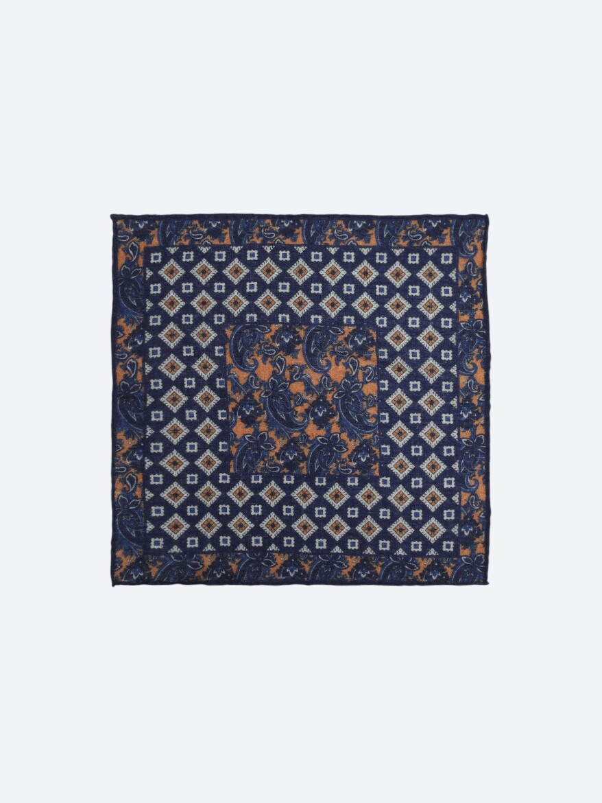 Indigo %100 Yün Handkerchief 