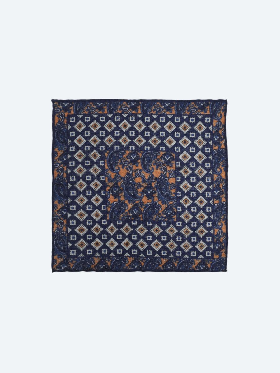 Indigo %100 Yün Handkerchief - 1