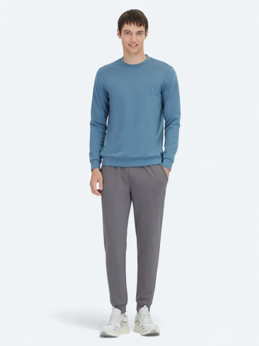 İndigo Bisiklet Yaka Sweatshırt - 2