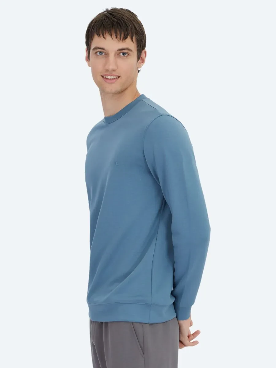 İndigo Bisiklet Yaka Sweatshırt - 3