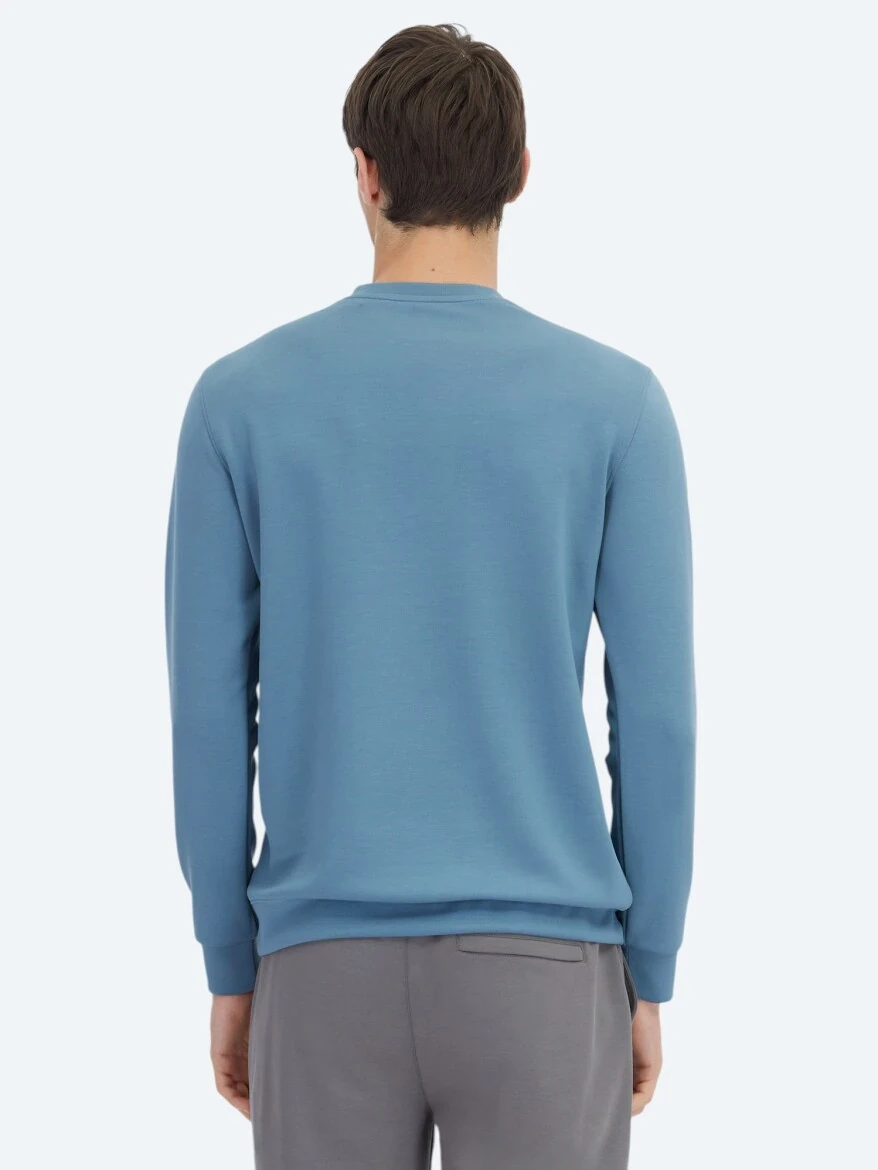 İndigo Bisiklet Yaka Sweatshırt - 6