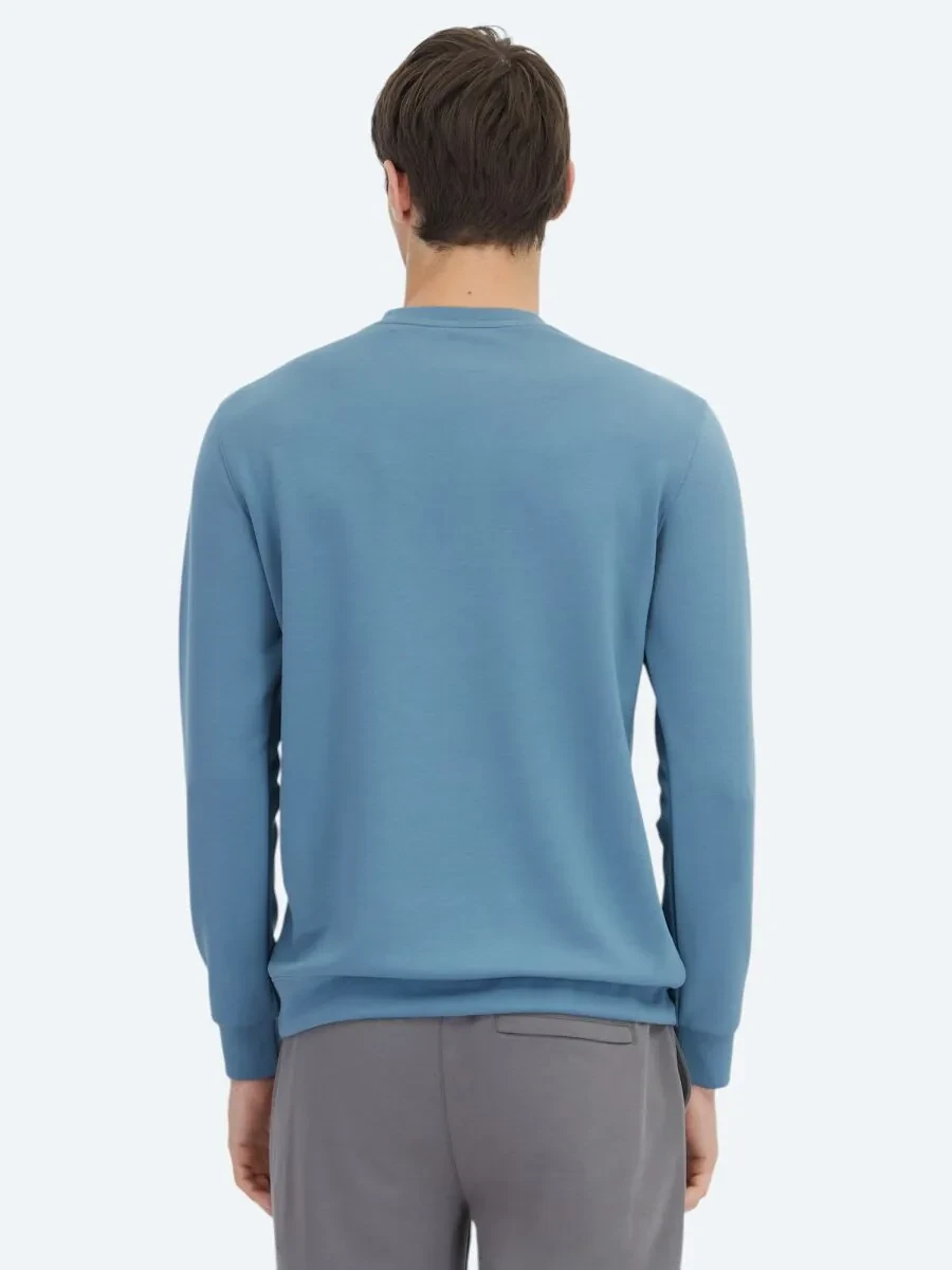 İndigo Bisiklet Yaka Sweatshırt - 6