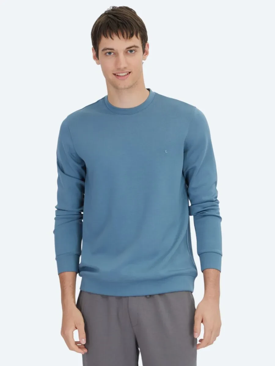 İndigo Bisiklet Yaka Sweatshırt - 1