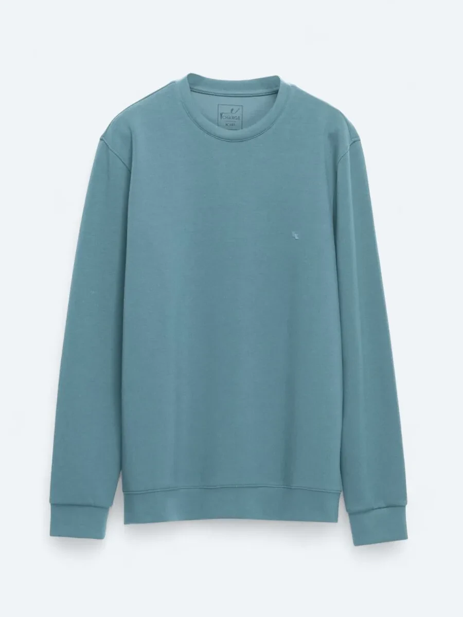 İndigo Bisiklet Yaka Sweatshırt - 7