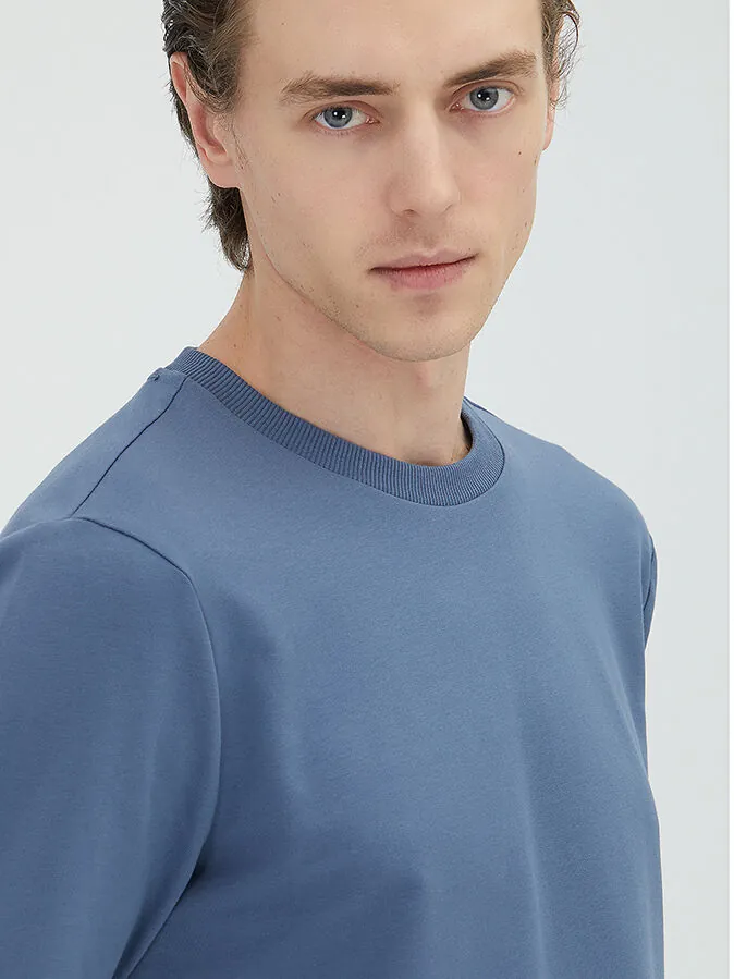 İndigo Bisiklet Yaka Sweatshırt - 3