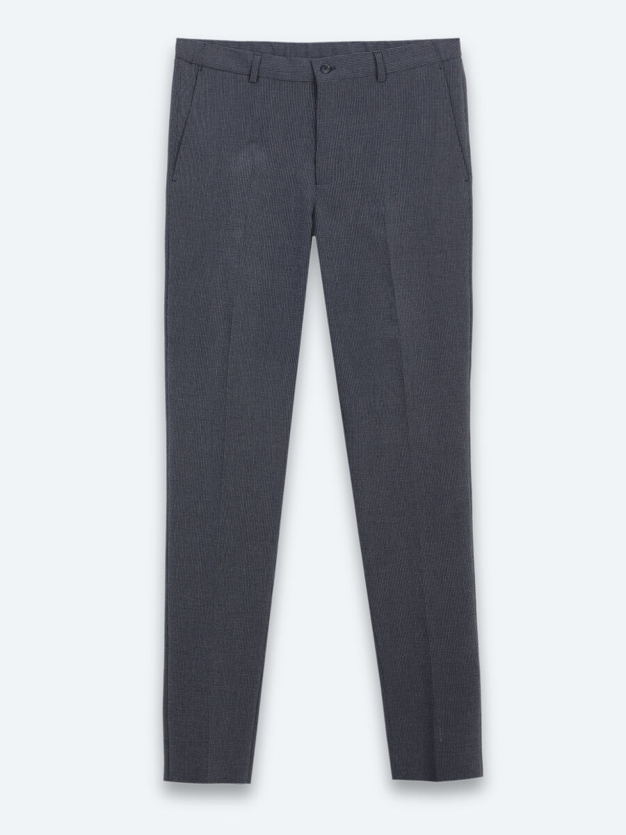 İndigo Desenli Modern Fit Takım Elbise - 7