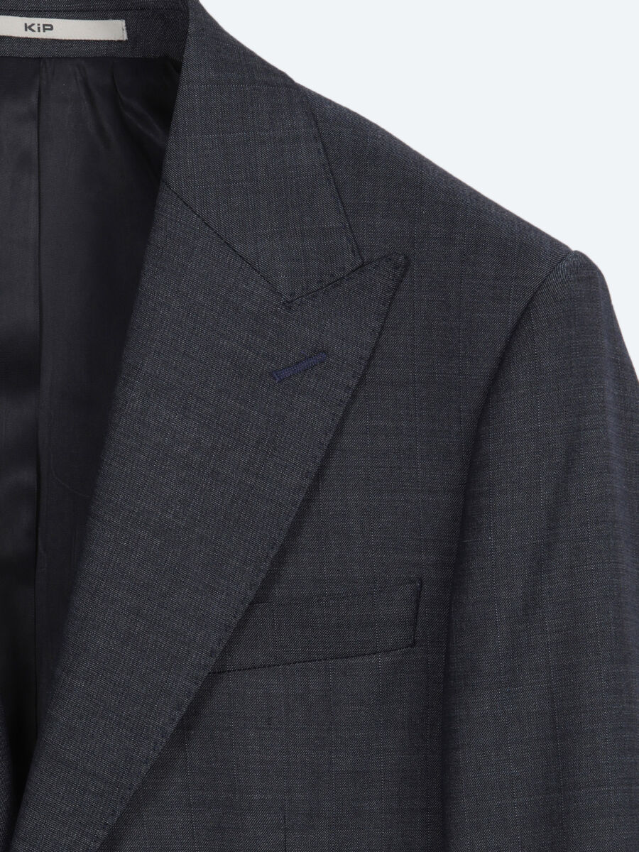 İndigo Çizgili Modern Fit Yün Karışımlı Takım Elbise - 7