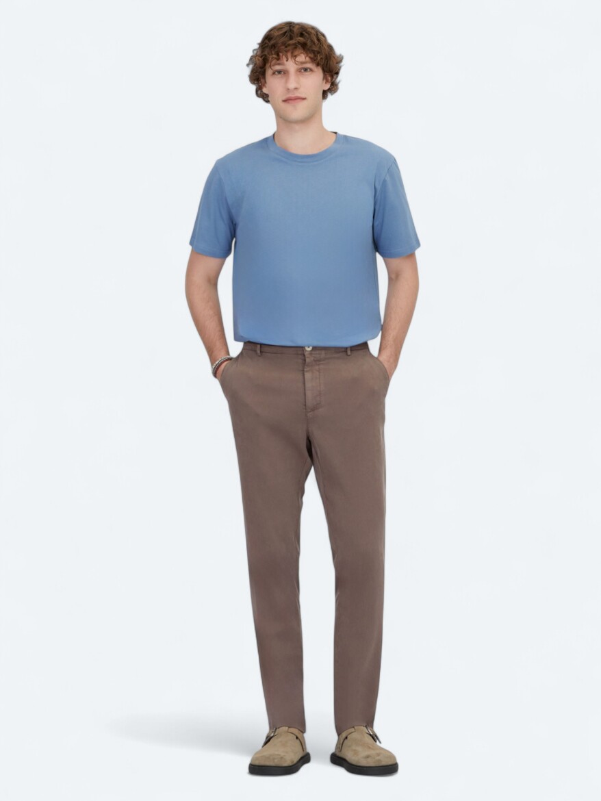 Indigo Crew Neck 100% Cotton T-Shirt - 2