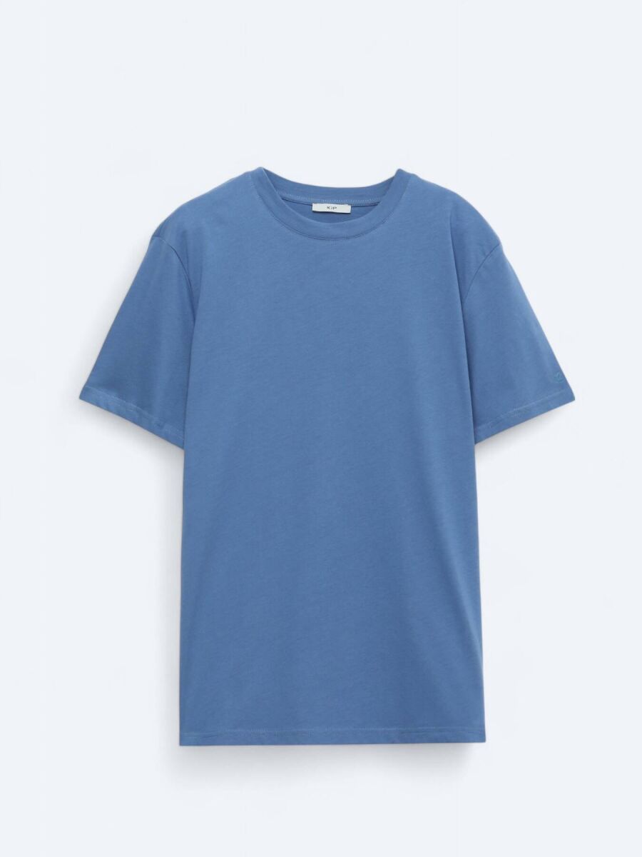 Indigo Crew Neck 100% Cotton T-Shirt - 5