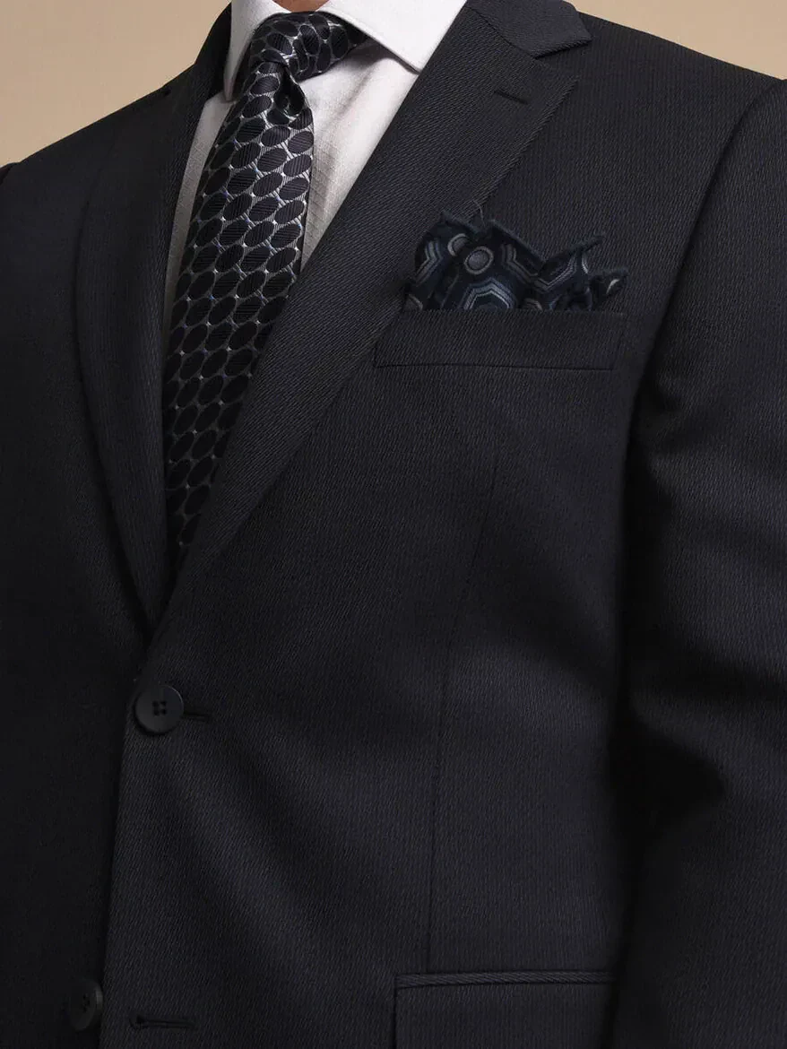 İndigo Desenli Modern Fit Yün Karışımlı Takım Elbise - 3