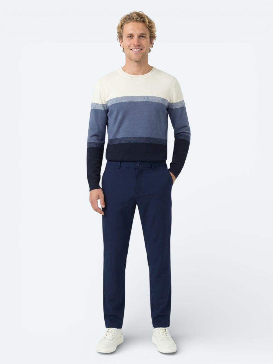 İndigo Dokuma Jogging Fit Casual Pantolon - 1