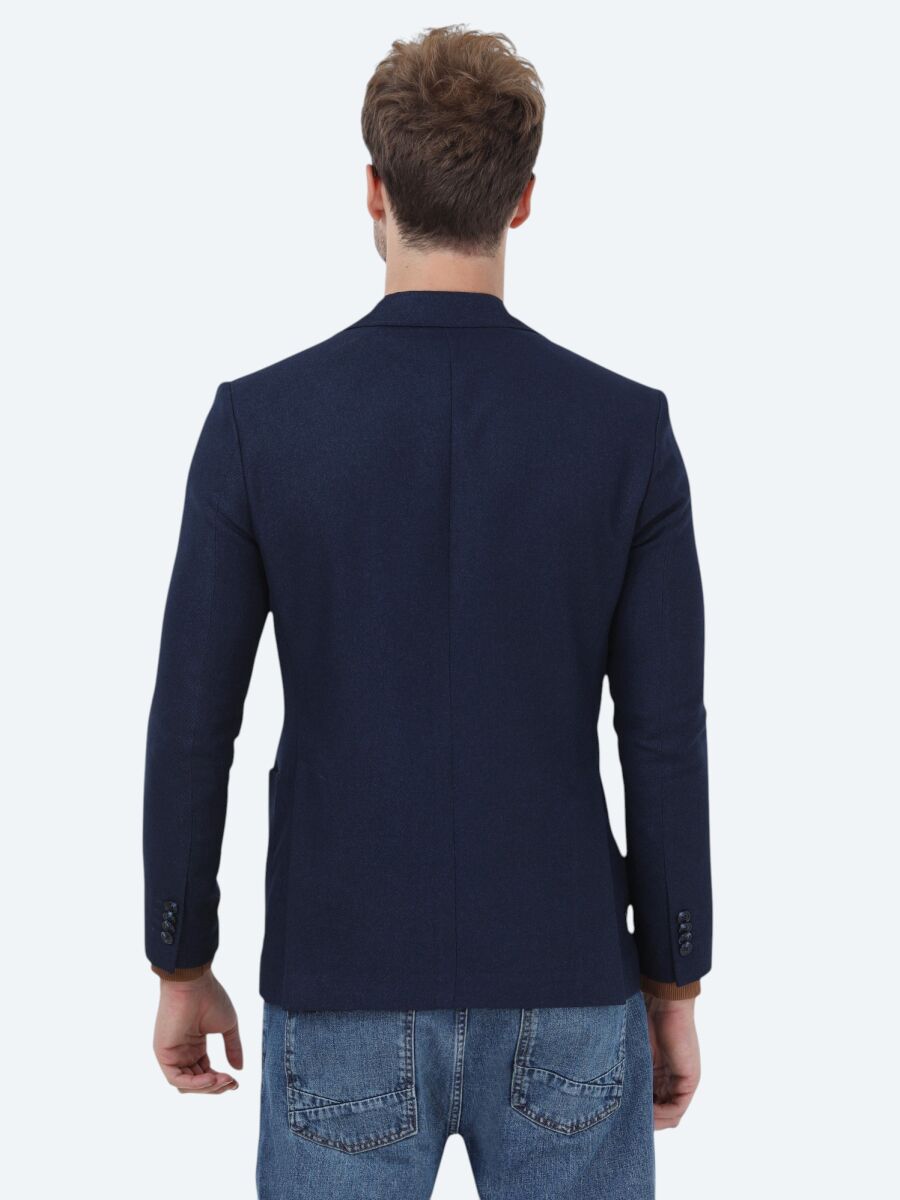 İndigo Düz Comfort Fit Ceket - 4