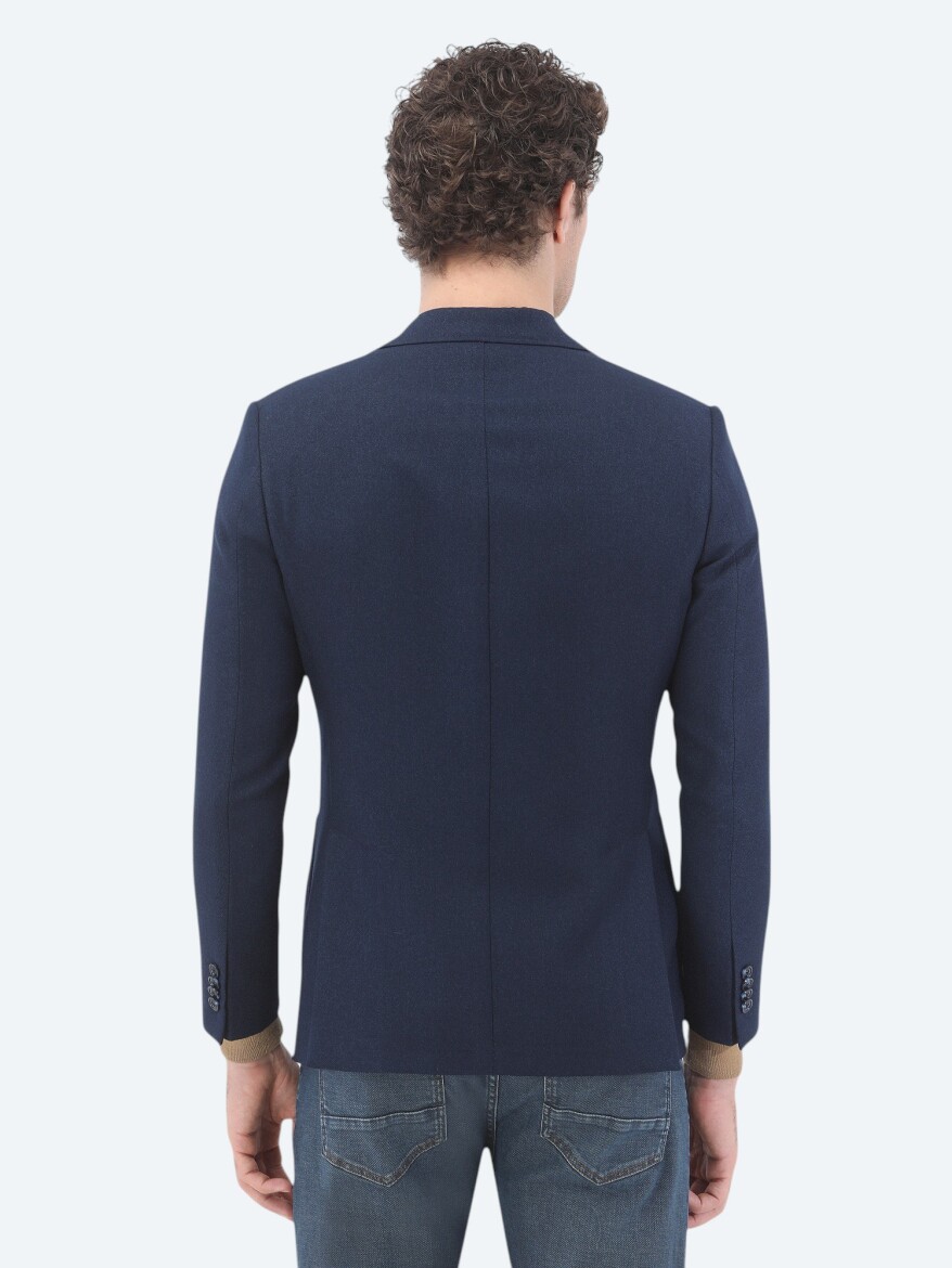 İndigo Düz Comfort Fit Ceket - 5