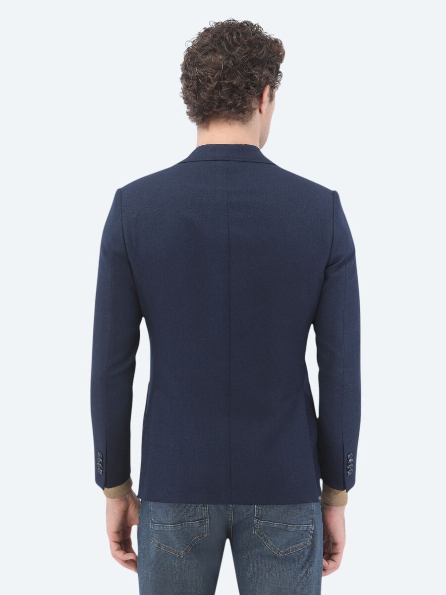 İndigo Düz Comfort Fit Ceket - 5
