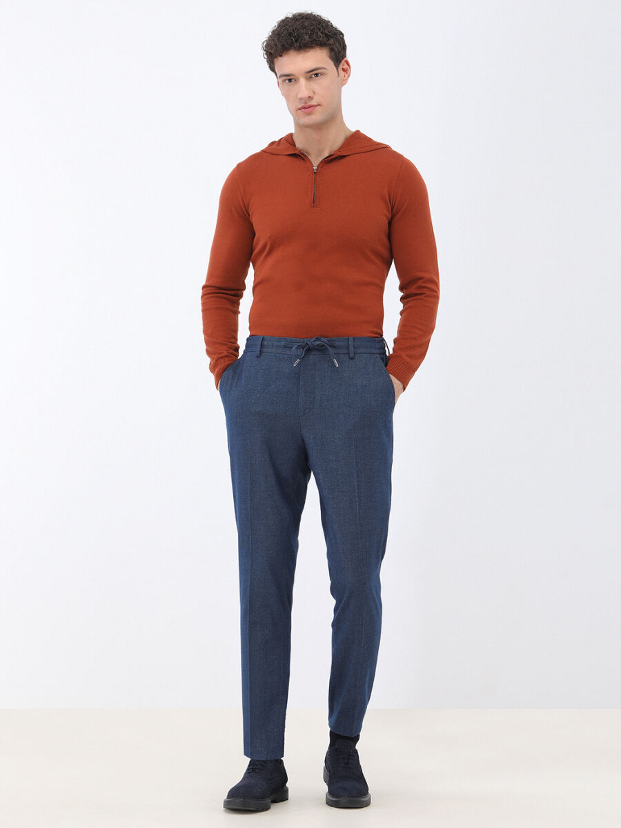 İndigo Düz Modern Fit Takım Elbise - 4