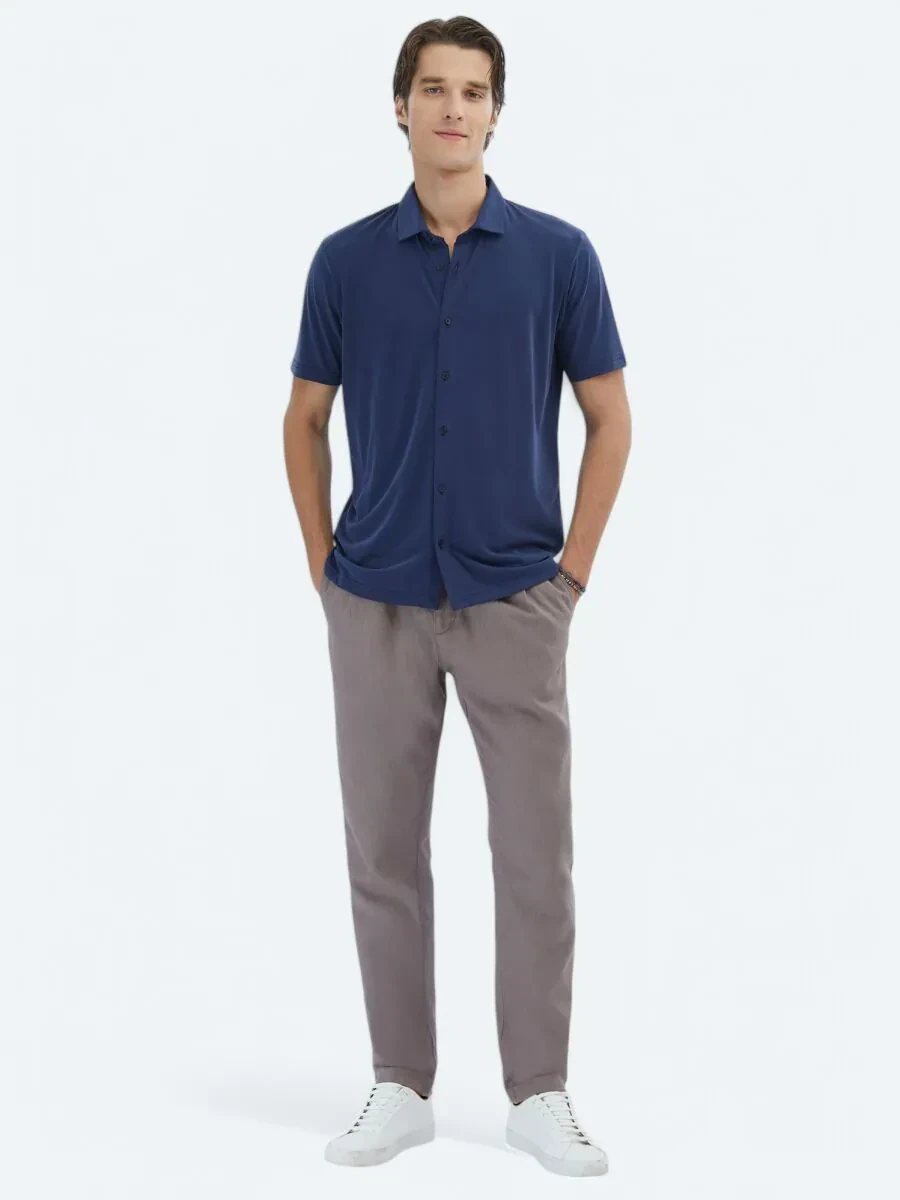 İndigo Düz Regular Fit Casual Gömlek - 2