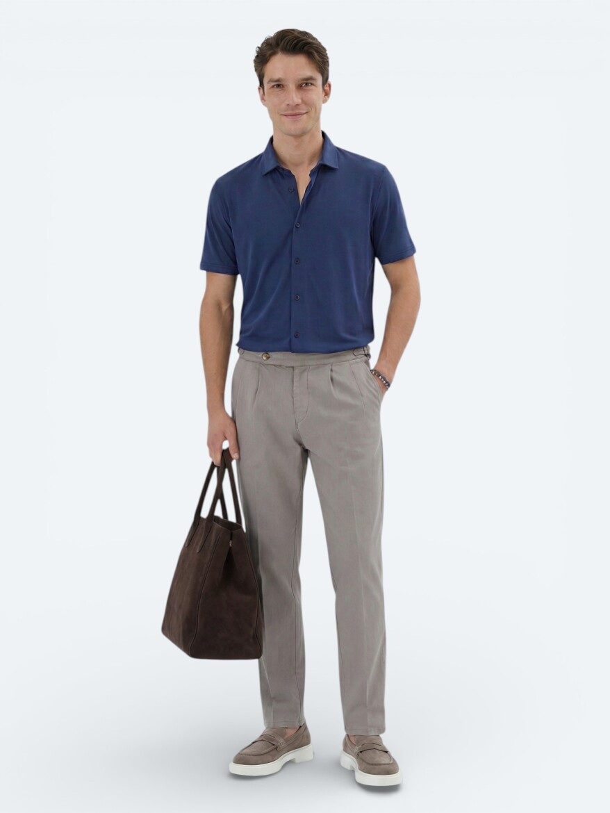 İndigo Düz Regular Fit Casual Gömlek - 3