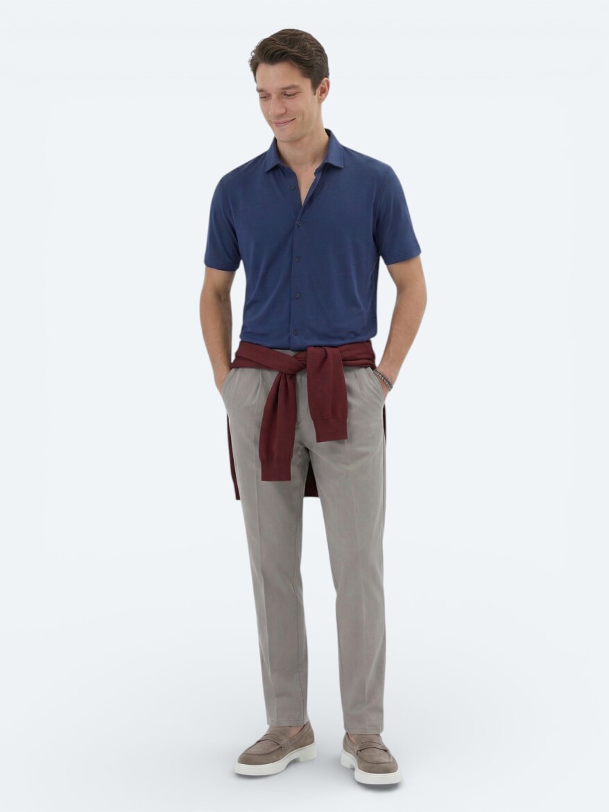 İndigo Düz Regular Fit Casual Gömlek - 4