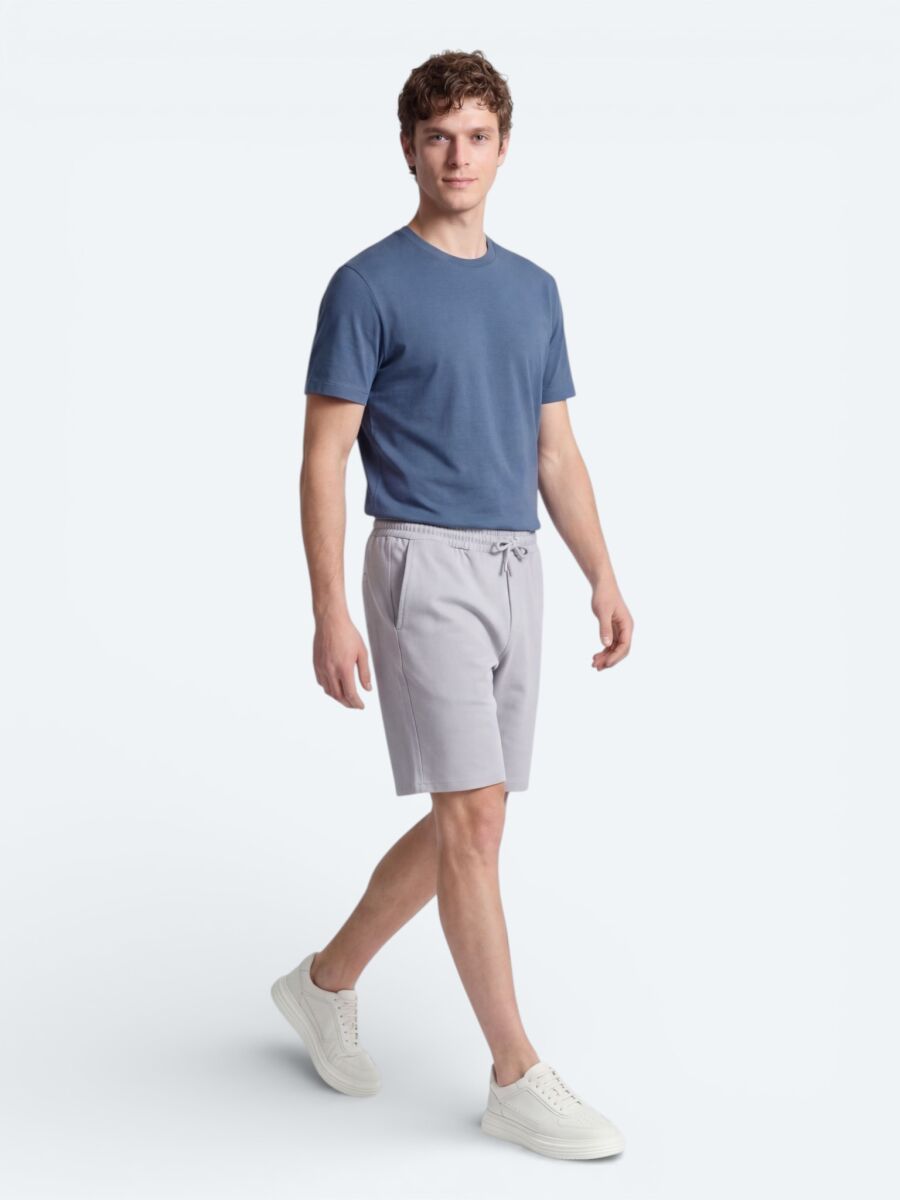 İndigo Düz T-Shirt - 4