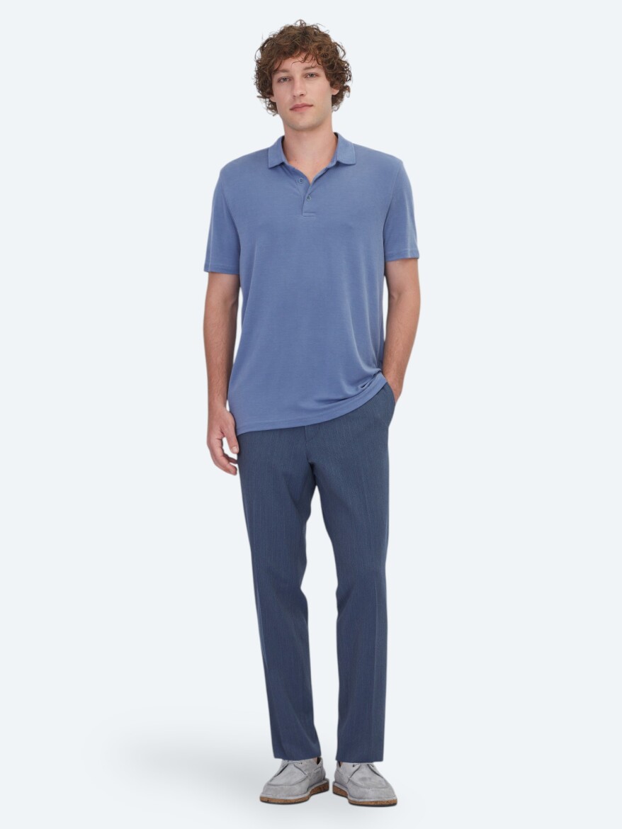 İndigo Düz T-Shirt - KİP